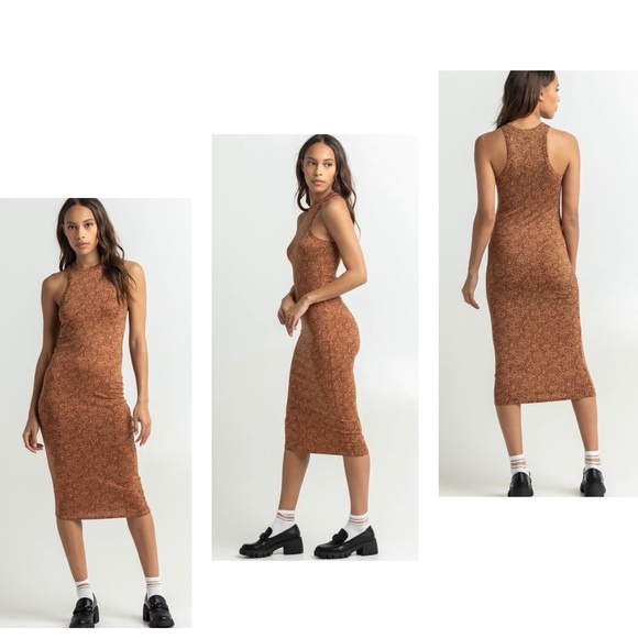 BILLABONG Cheetah Tomboy Tank Leopard Midi Dress Size Small New with Tag - Picture 7 of 7